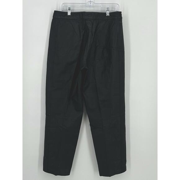 Bagatelle Womens Streetwear Black Leather Flat Front Tapered Leg Chino Pants 14 - Picture 2 of 14